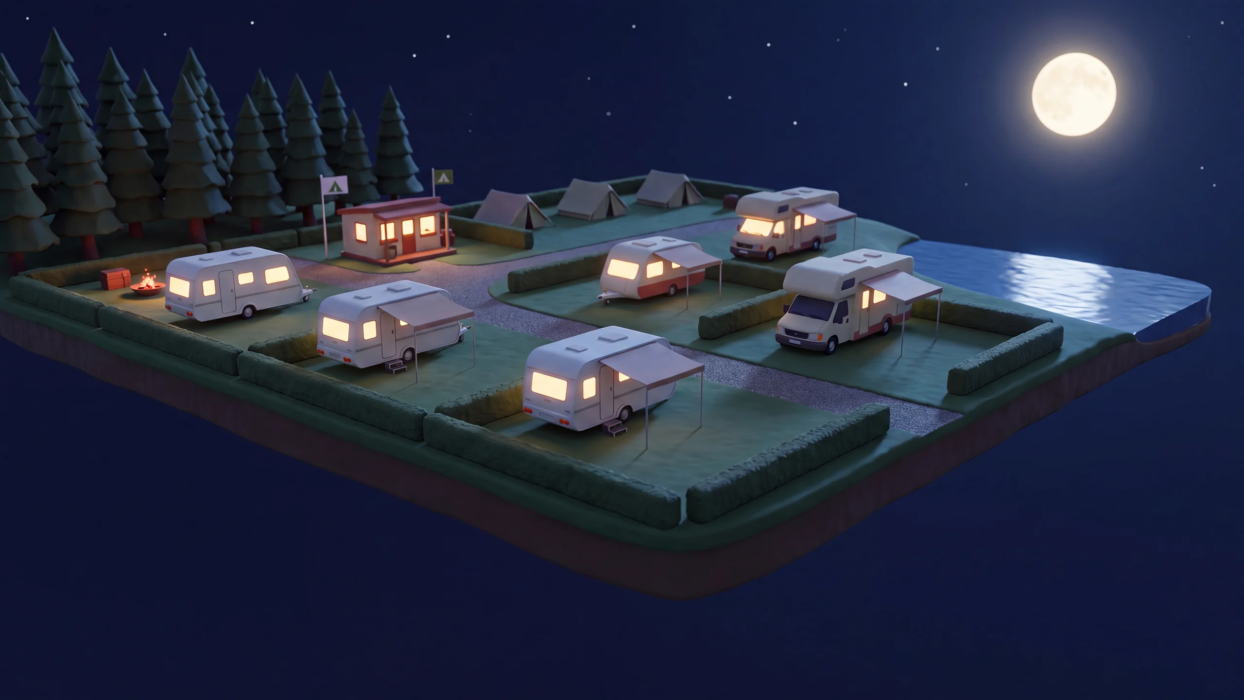 Starry sky above the site at 02:14